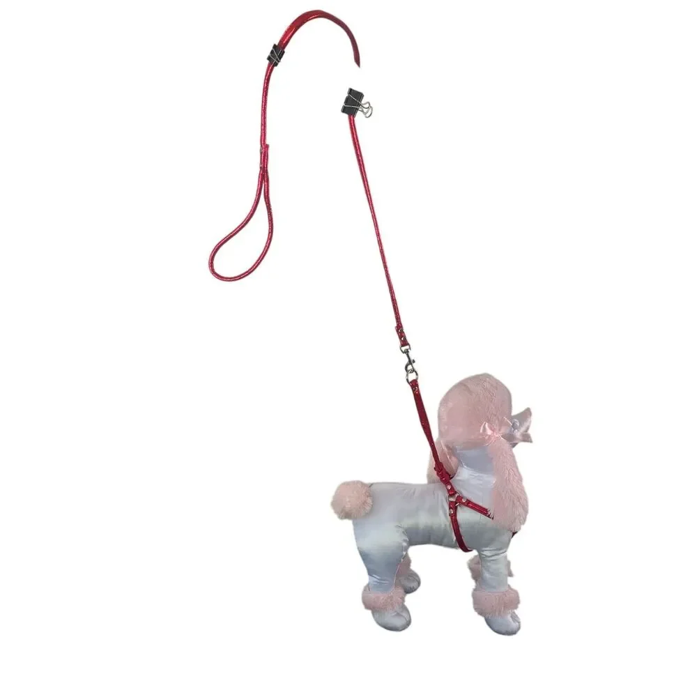 No-Pull Vegan Leather Step-In Pet Harness with Matching Leash Adjustable NoPull